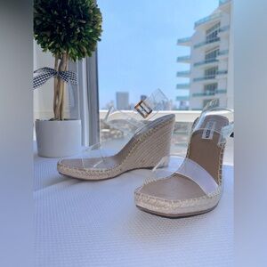 Steve Madden pvc wedges sandals size 9